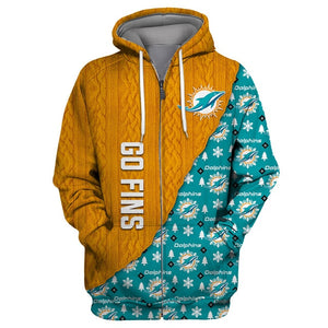 Miami Dolphins Cool Christmas Zipper Hoodie