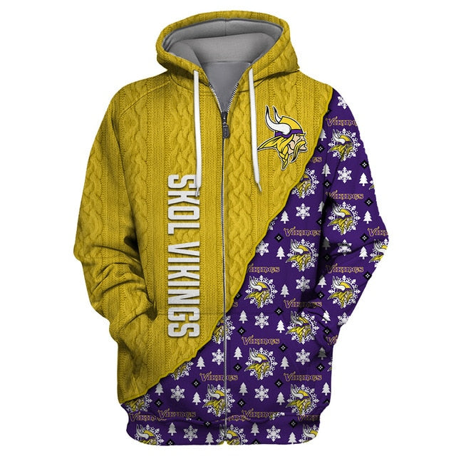 Minnesota Vikings Cool Christmas Zipper Hoodie