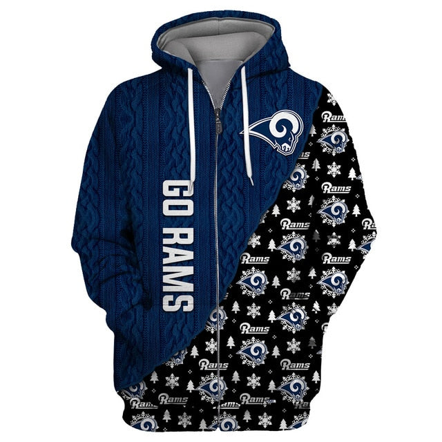 Los Angeles Rams Cool Christmas Zipper Hoodie