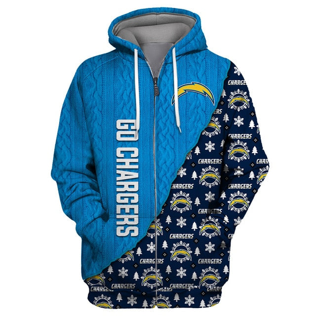 Los Angeles Chargers Cool Christmas Zipper Hoodie