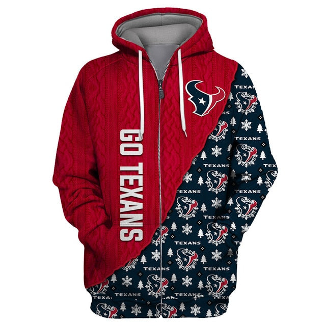 Houston Texans Cool Christmas Zipper Hoodie