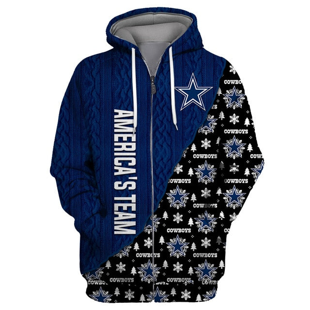 Dallas Cowboys Cool Christmas Zipper Hoodie