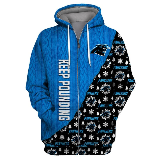 Carolina Panthers Cool Christmas Zipper Hoodie