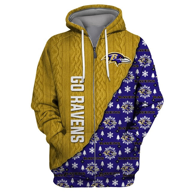 Baltimore Ravens Cool Christmas Zipper Hoodie