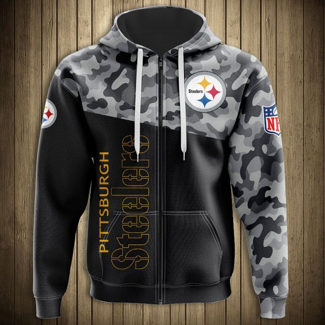 Pittsburgh Steelers 3D Zipper Hoodie