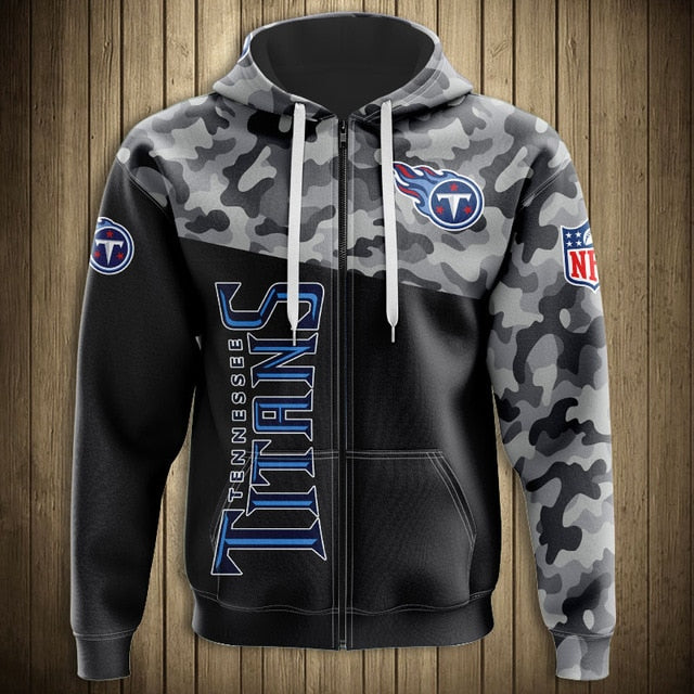 Tennessee Titans 3D Zipper Hoodie