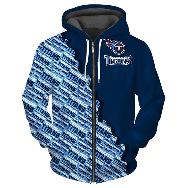 Tennessee Titans Casual Zipper Hoodie