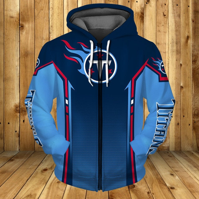 Tennessee Titans Casual Zipper Hoodie