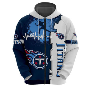 Tennessee Titans Beating Curve 3D Zipper Hoodie