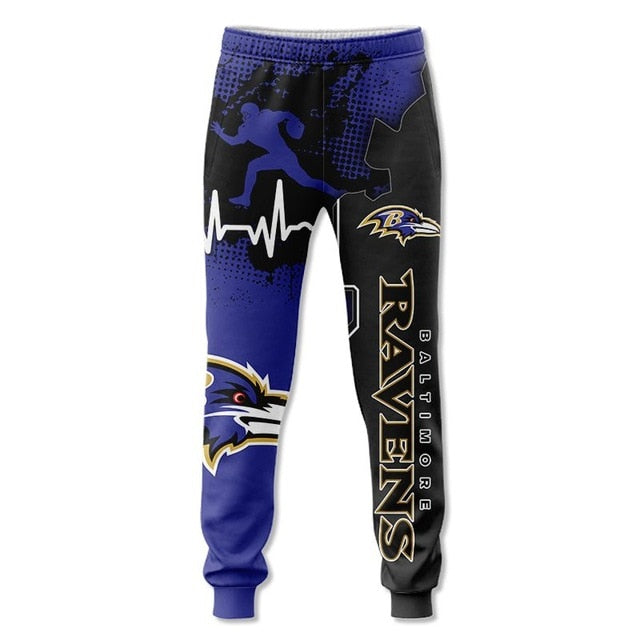 Baltimore Ravens Beating Curve 3D Sweatpants