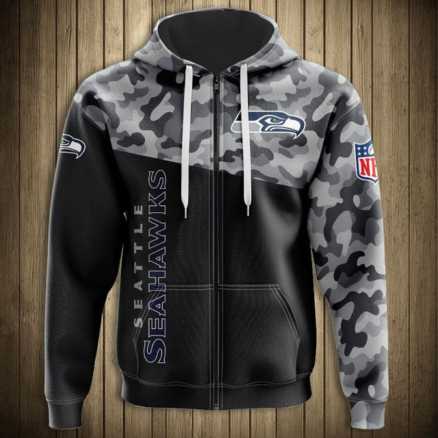 Seattle Seahawks 3D Zipper Hoodie