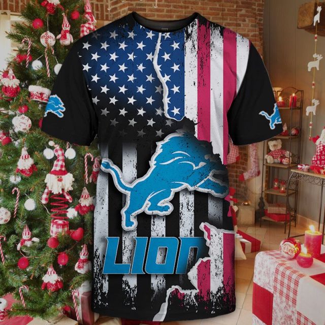 Detroit Lions American Flag T-Shirt
