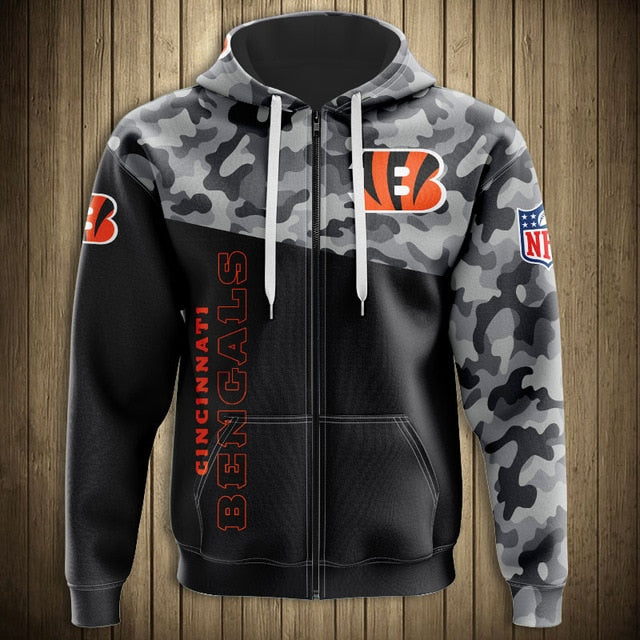 Cincinnati Bengals 3D Zipper Hoodie