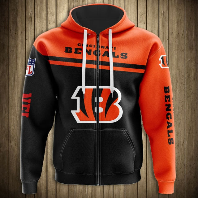 Cincinnati Bengals Casual Zipper Hoodie