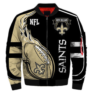 New Orleans Saints Flame Ball Thick Jacket