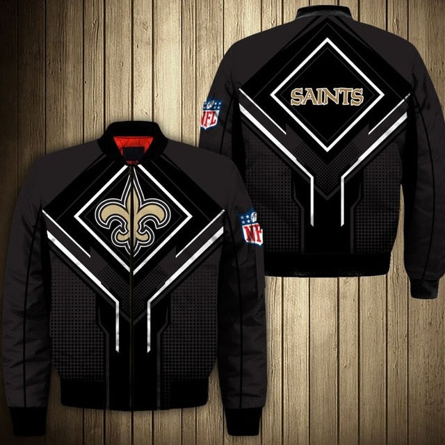 New Orleans Saints Square Lattice Thick Jacket