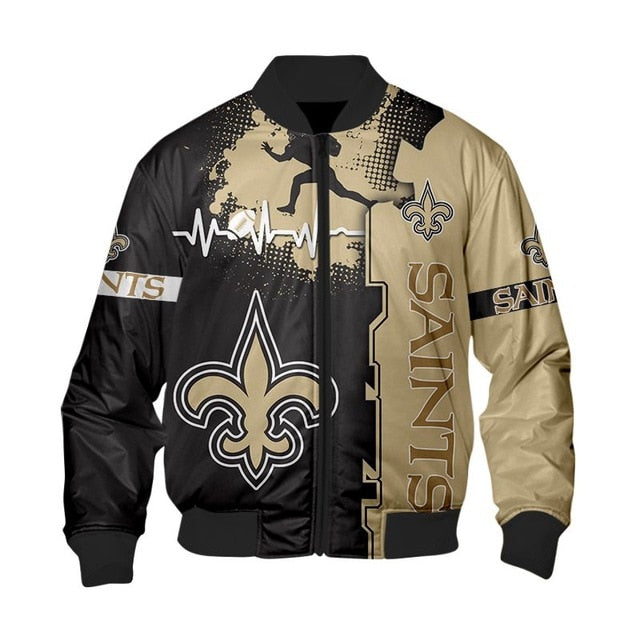 New Orleans Saints Beating Curve Thick Jacket