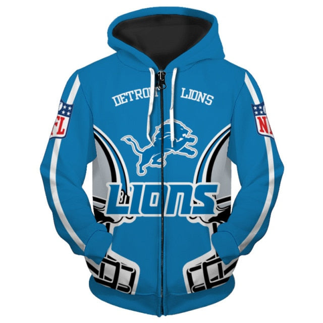 Detroit Lions Casual Zipper Hoodie