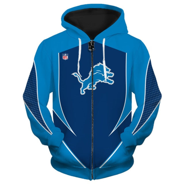 Detroit Lions Casual Zipper Hoodie