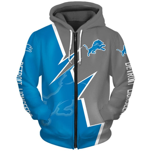 Detroit Lions Casual Zipper Hoodie