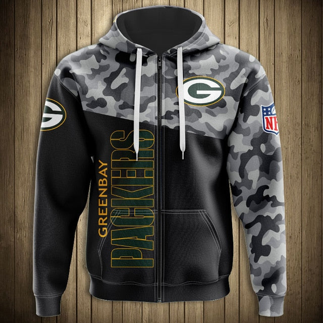 Green Bay Packers 3D Zipper Hoodie