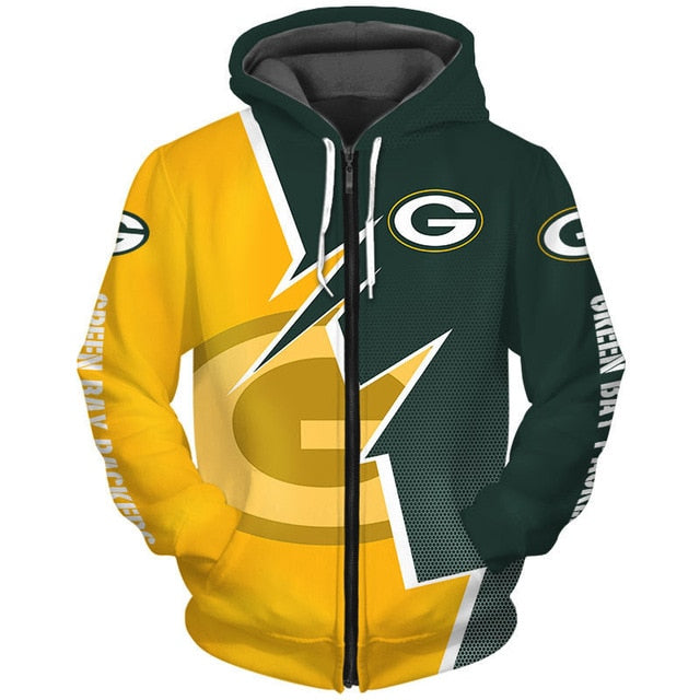 Green Bay Packers Casual Zipper Hoodie