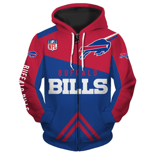 Buffalo Bills 3D Zipper Hoodie