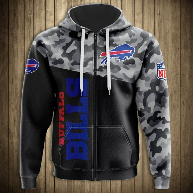 Buffalo Bills 3D Zipper Hoodie