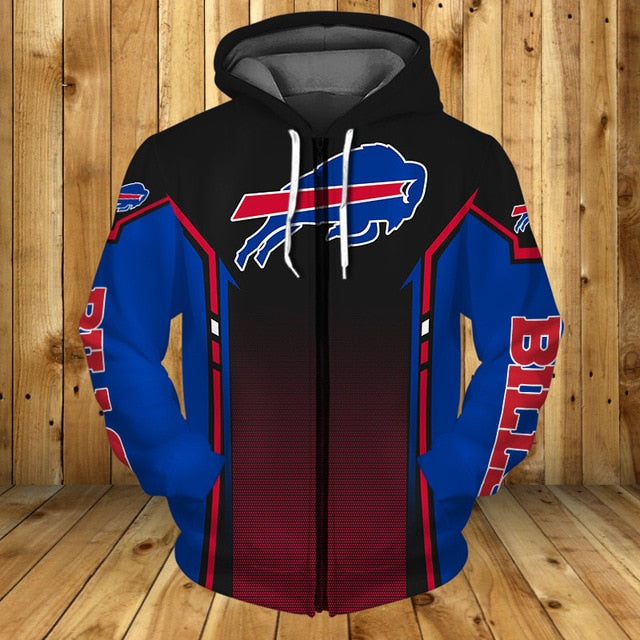 Buffalo Bills Casual Zipper Hoodie