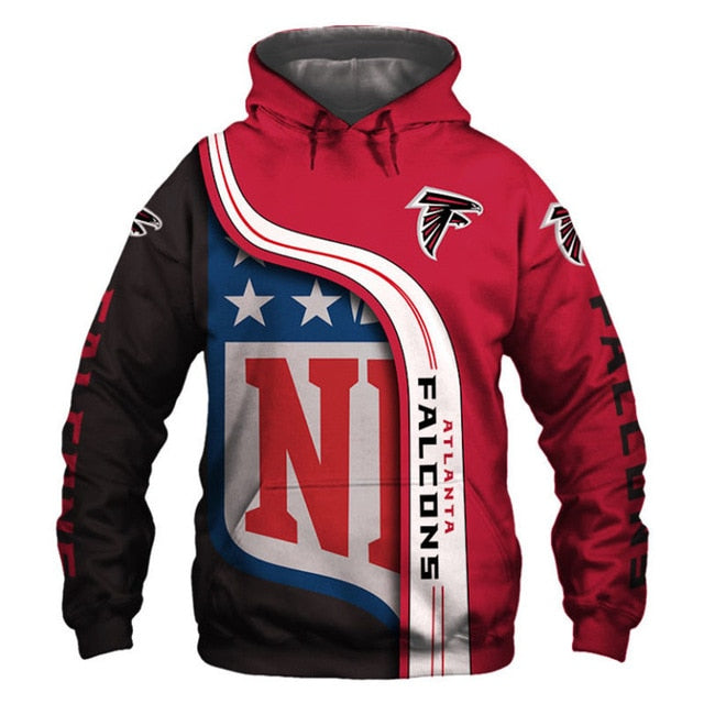 Atlanta Falcons Curved Stripes 3D Hoodie