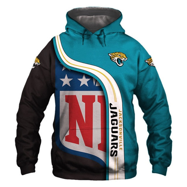 Jacksonville Jaguars Curved Stripes 3D Hoodie