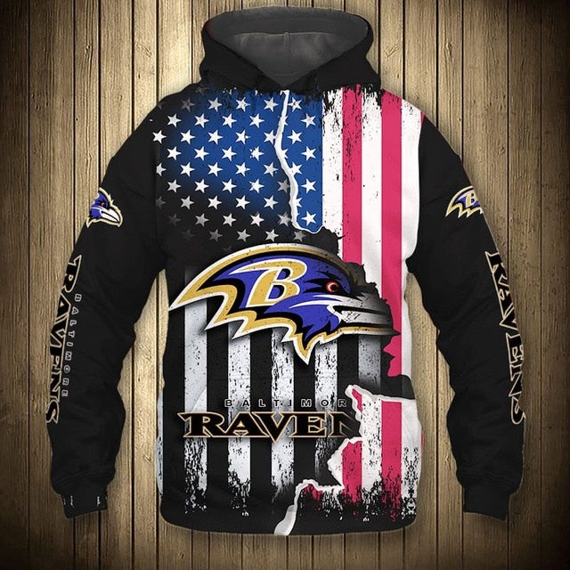 Baltimore Ravens American Flag Hoodie