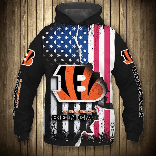 Cincinnati Bengals American Flag Hoodie