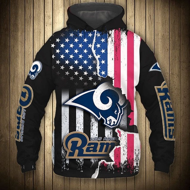 Los Angeles Rams American Flag Hoodie