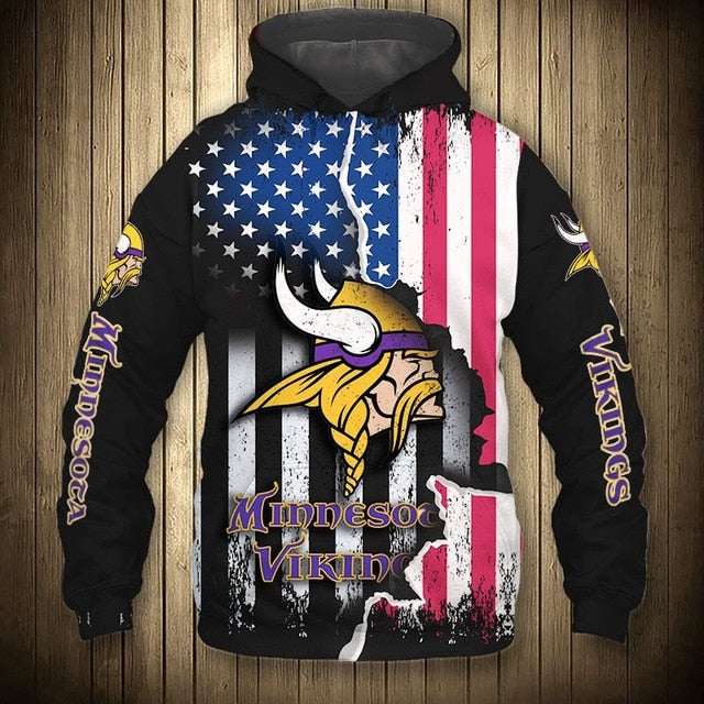 Minnesota Vikings American Flag Hoodie