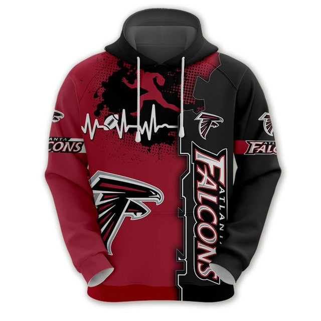 Atlanta Falcons Beating Curve 3D Hoodie