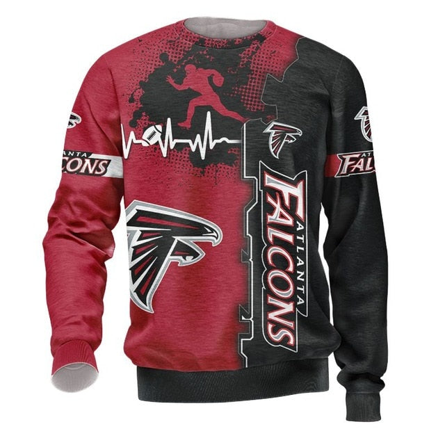 Atlanta Falcons Beating Curve 3D Pullover