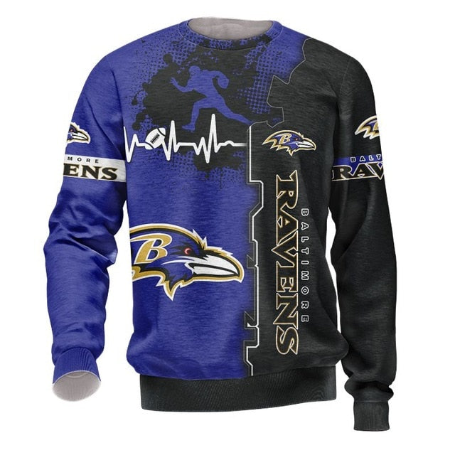 Baltimore Ravens Beating Curve 3D Pullover