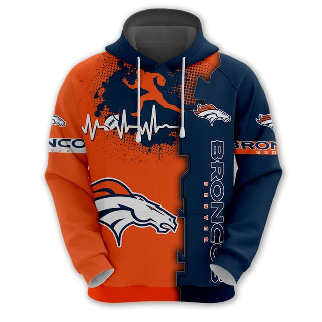 Denver Broncos Beating Curve 3D Hoodie