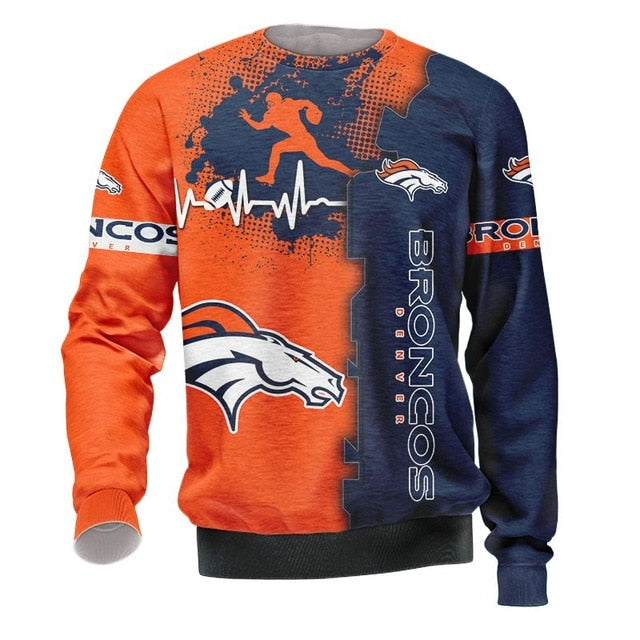 Denver Broncos Beating Curve 3D Pullover