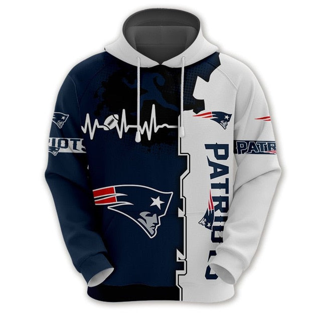 New England Patriots Beating Curve 3D Hoodie