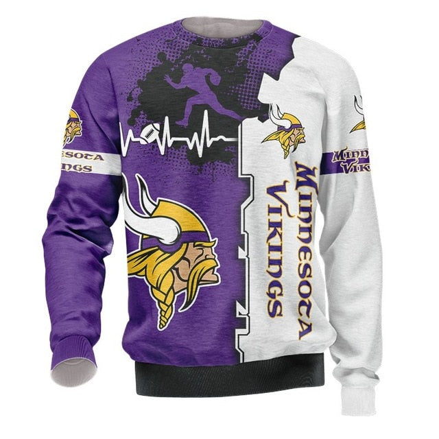 Minnesota Vikings Beating Curve 3D Pullover