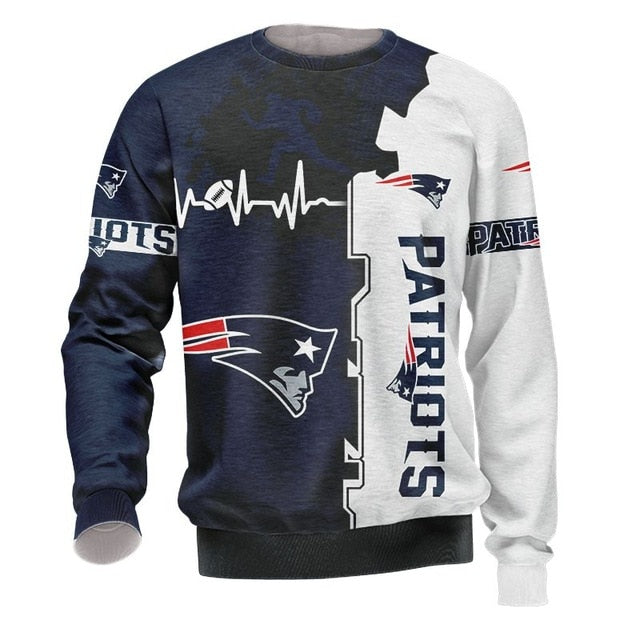 New England Patriots Beating Curve 3D Pullover