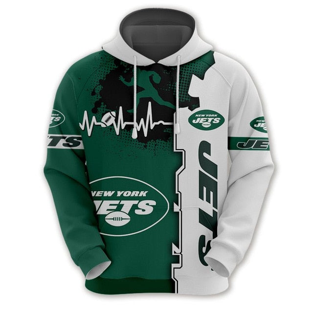 New York Jets Beating Curve 3D Hoodie