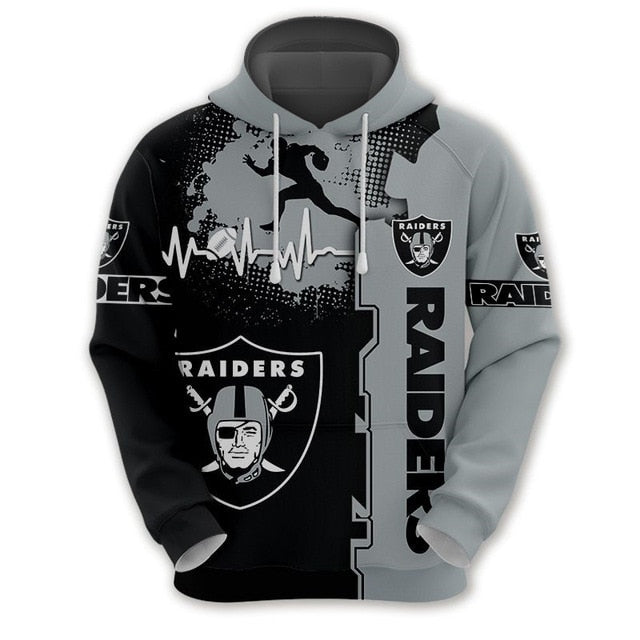 Las Vegas Raiders Beating Curve 3D Hoodie