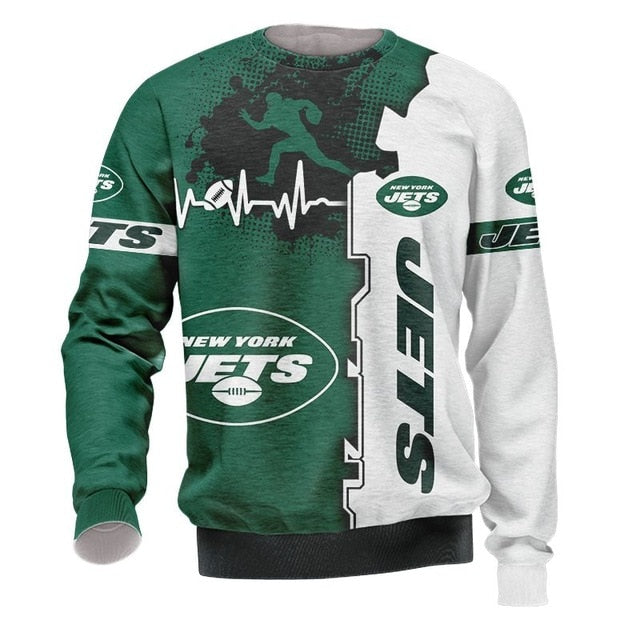 New York Jets Beating Curve 3D Pullover