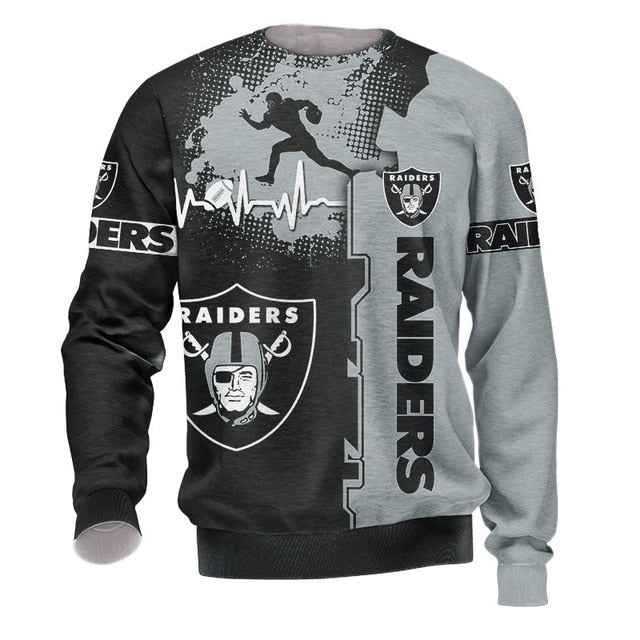 Las Vegas Raiders Beating Curve 3D Pullover