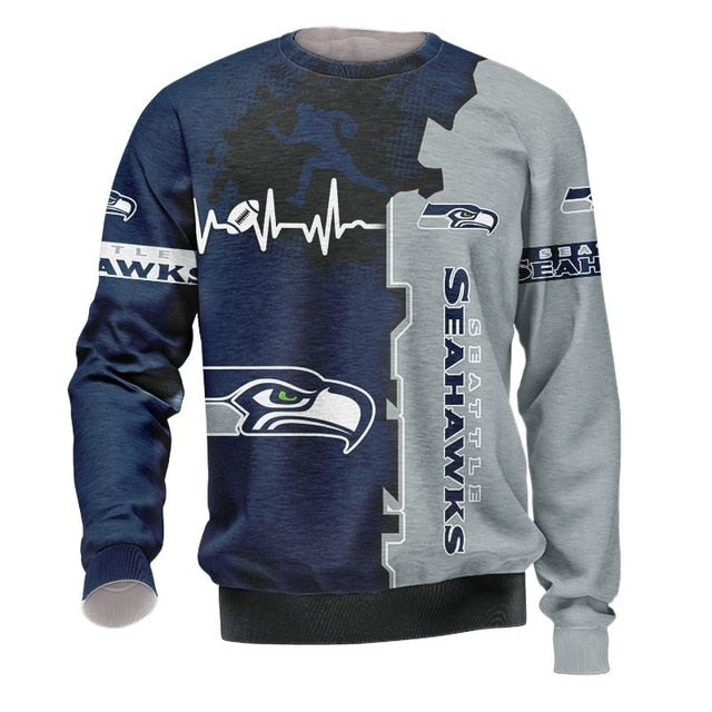 Seattle Seahawks Beating Curve 3D Pullover