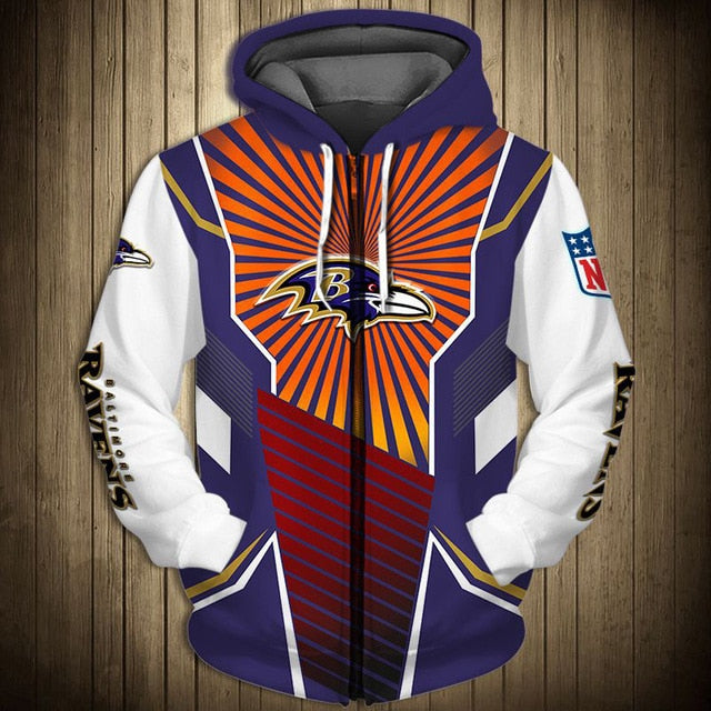 Baltimore Ravens Sunlight Casual Zipper Hoodie