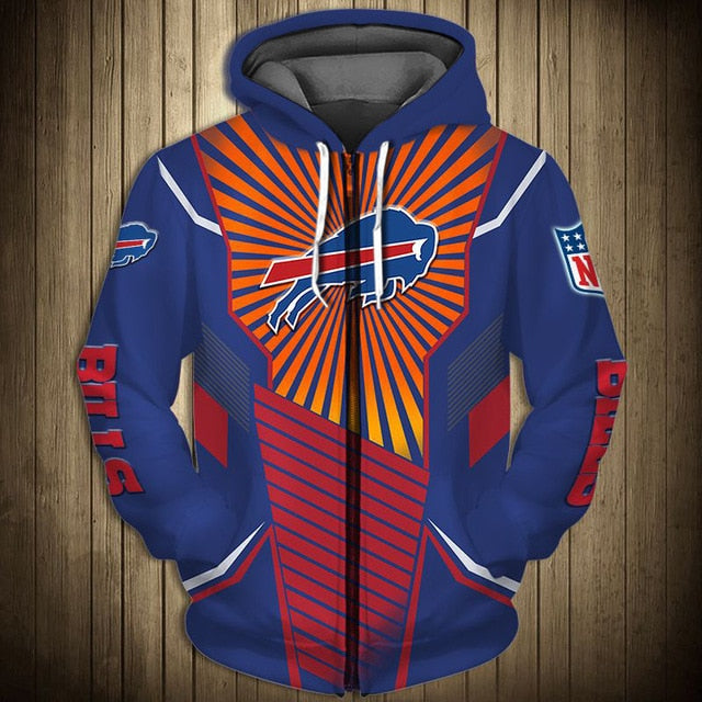 Buffalo Bills Sunlight Casual Zipper Hoodie